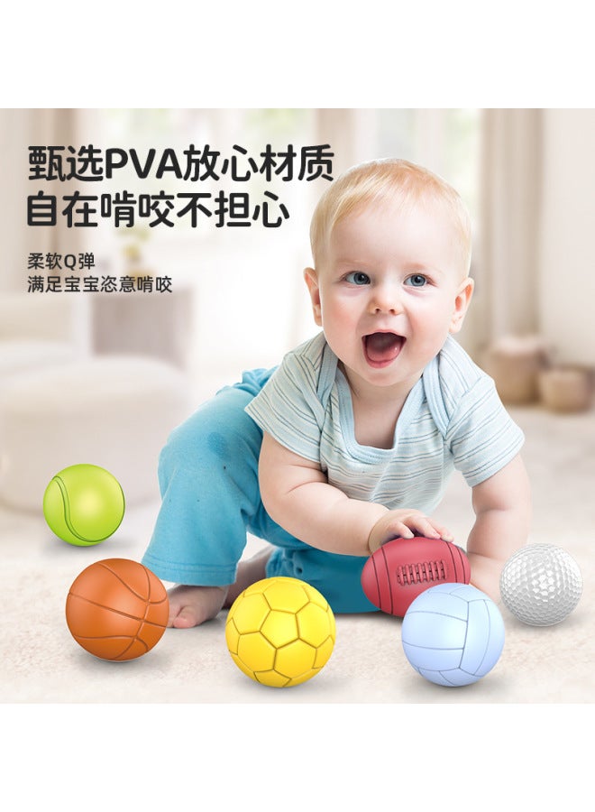 Baby Soft Rubber Building Blocks Can Bite 6-12 Months Soft Rubber Ball Baby 1-3 Years Old Children Tumbler Educational Toys - Image 2